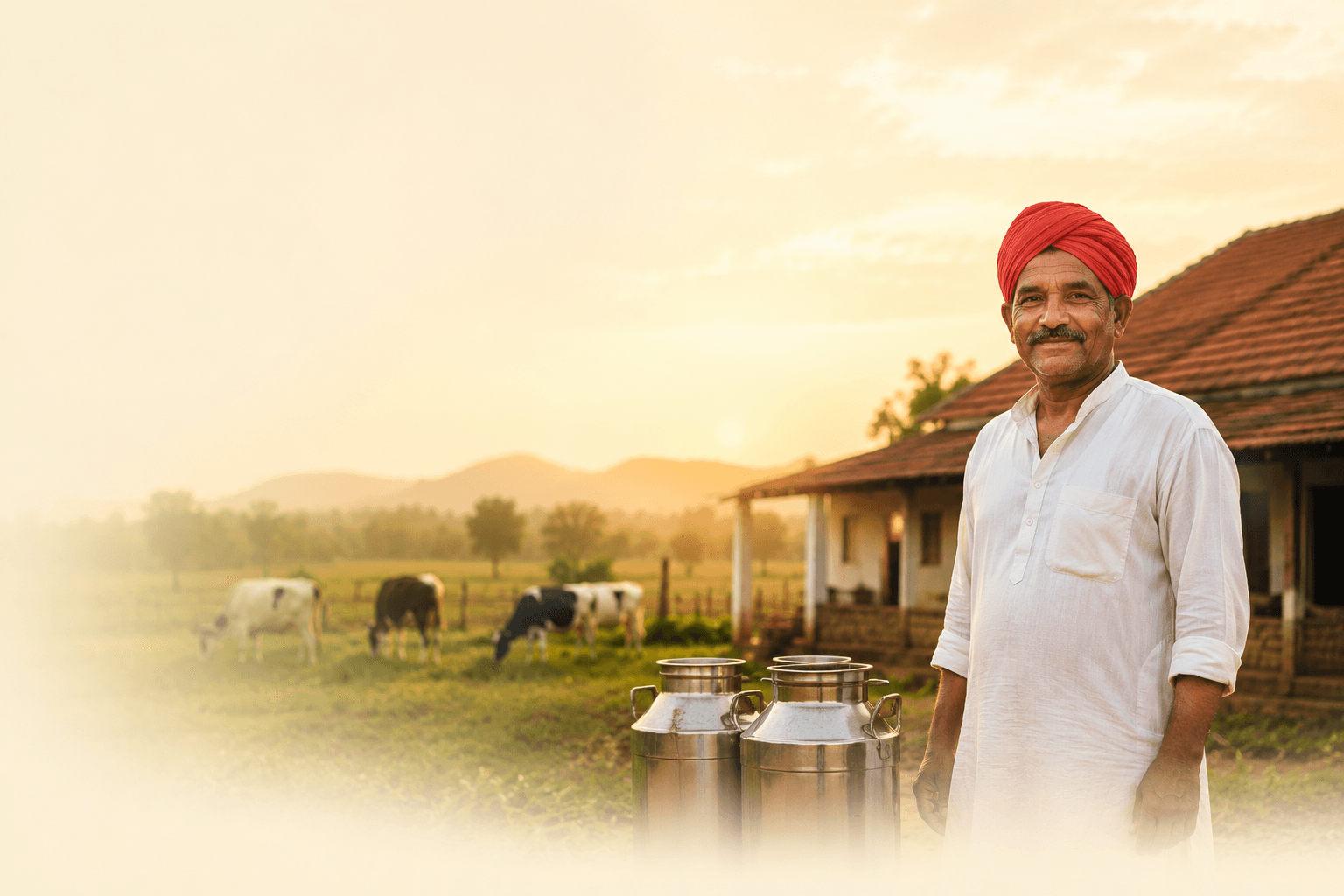 Vijaya farmer at his farm in Krishna District