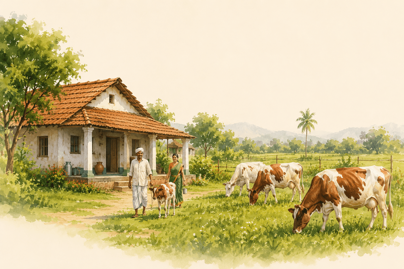 A small dairy farmstead in rural Andhra Pradesh