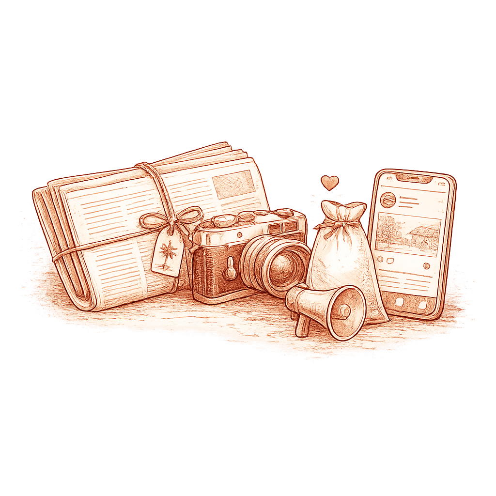 An illustration representing Vijaya news and media